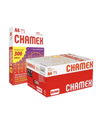 PAPEL SULFITE A4 75G CHAMEX 300 FOLHAS - CAIXA C/ 8 PACOTES